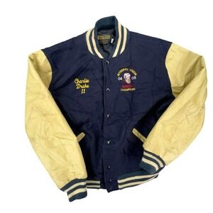 Lock Creek Athletics Letterman Jacket Men Large Blue Gold SMOA Champions Vintage